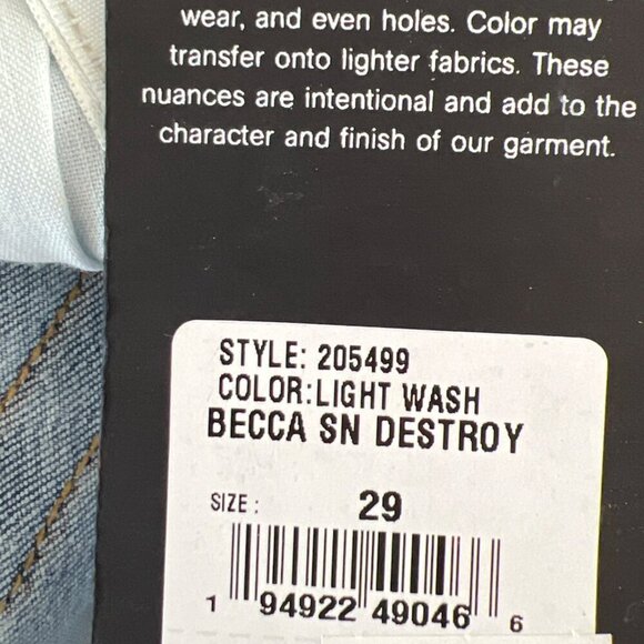 TRUE RELIGION Becca Mid-Rise Boot Cut Jeans Light Wash Sz 29 NWT - Picture 7 of 7